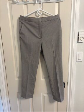 H&M Gray Micro-Houndstooth Slim Trousers